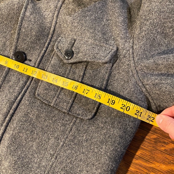 Schott Wool Coat with Knit Collar Made Canada - Picture 11 of 11